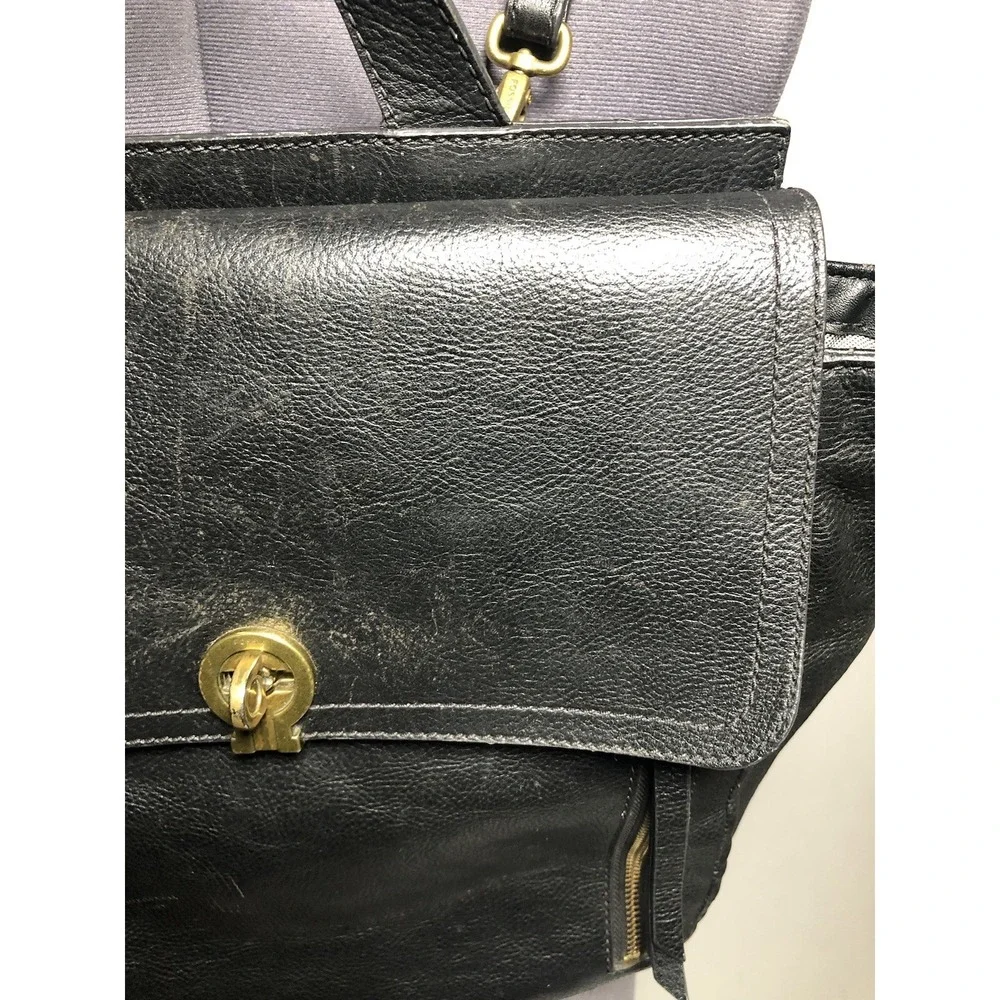 Fossil Amelia Black Leather Convertible Backpack‎ Bag DAMAGED
